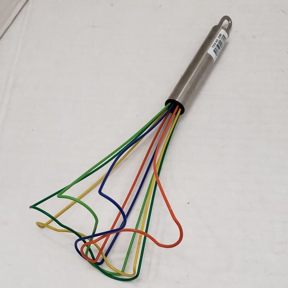 Kuhn Rikon Silicone Stainless Handle Rainbow Whisk Multi Color Green Yellow Blue - Picture 1 of 11